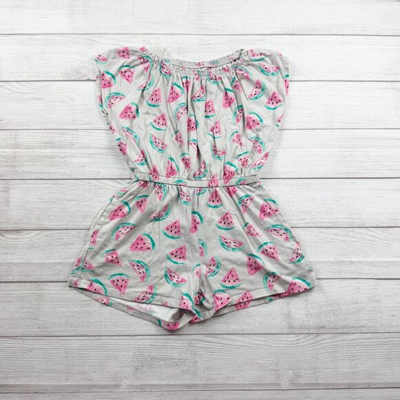 Old Navy Other - Old Navy Girls Romper Watermelon Print Off Shoulder One Piece Outfit XL 14-16